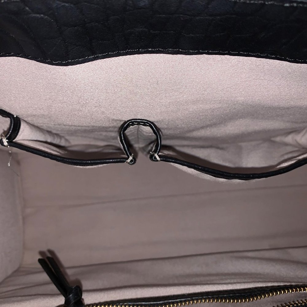 Foley & Corinna Black Croc Leather Shopper Tote - Picture 11 of 16